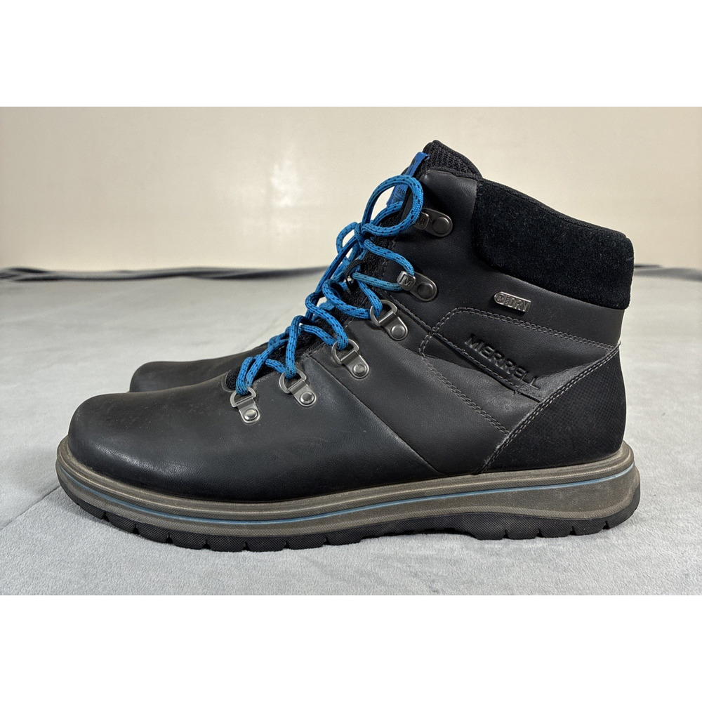 Merrell Boots Men SZ 12 BLK Bounder Mid Hiking Gorpcore Outdoor Leather Athletic - Picture 7 of 16
